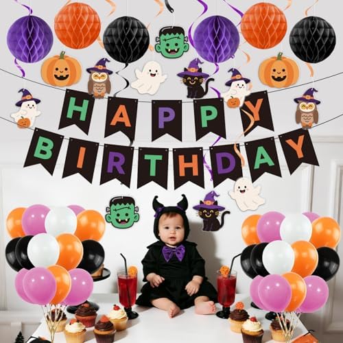 Happy Halloween Birthday Party Decor Set