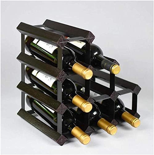 10 Bottle Wine Rack Light Wood Freestanding 1