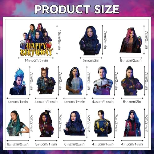 Movie Themed Cupcake Toppers - 13pcs Birthday Party Decorations