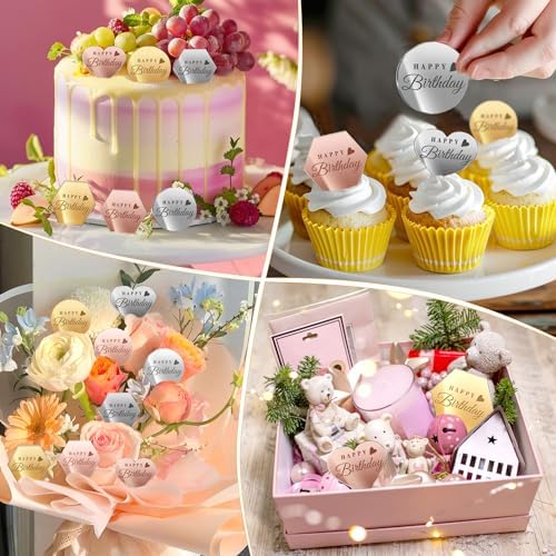 45PCS Happy Birthday Cake Toppers Multi-Shape Color