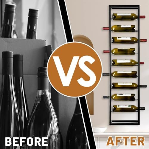 FLstudio Wall Wine Rack 10 Bottle Holder Organizer Display