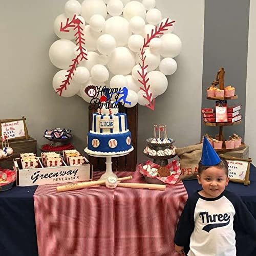 ZHUOWEISM 1PCS Glitter Baseball Cake Topper for Birthday Parties