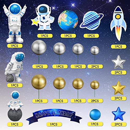Epakh 24 Pcs Space Cake Toppers for Birthday Parties