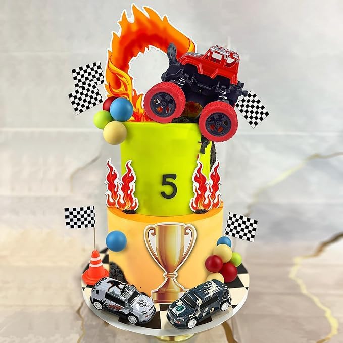 30PCS Truck Cake Toppers for Racing Car Party Decorations