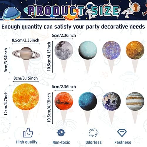 Sabary 50 Pcs Space Cupcake Toppers Set 1
