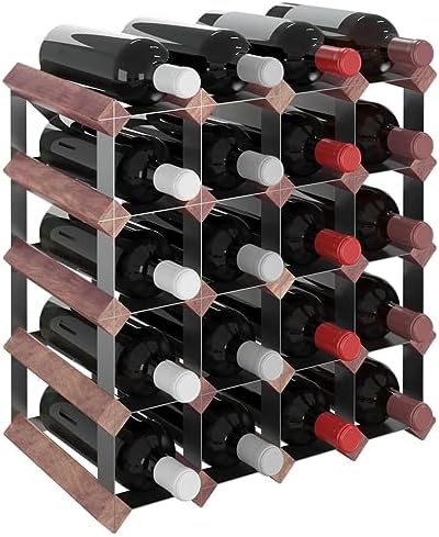 YAFF 20-Bottle Brown Solid Wood Wine Rack