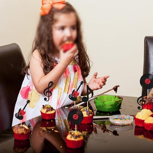 ZHUOWEISM 24PCS Music Notes Cupcake Toppers 1