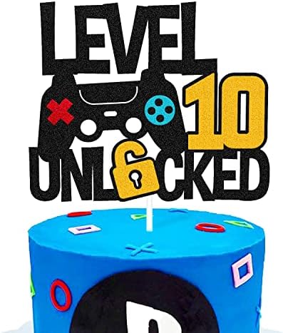 Vikiwiin Level 10th Cake Topper Game Controller Non-Edible Decoration