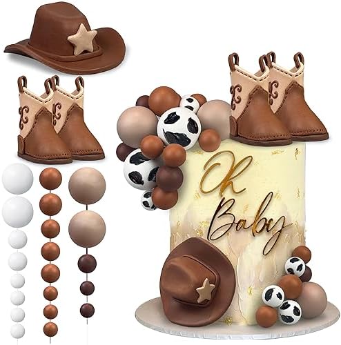 28PCS Cowboy Cake Toppers Western Theme Decorations