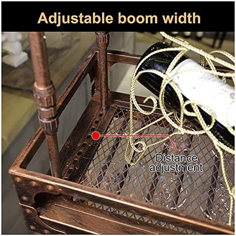 ALDEPO Wine Rack Ceiling Holder Rustic Style Stainless Steel 60cm Storage Shelf