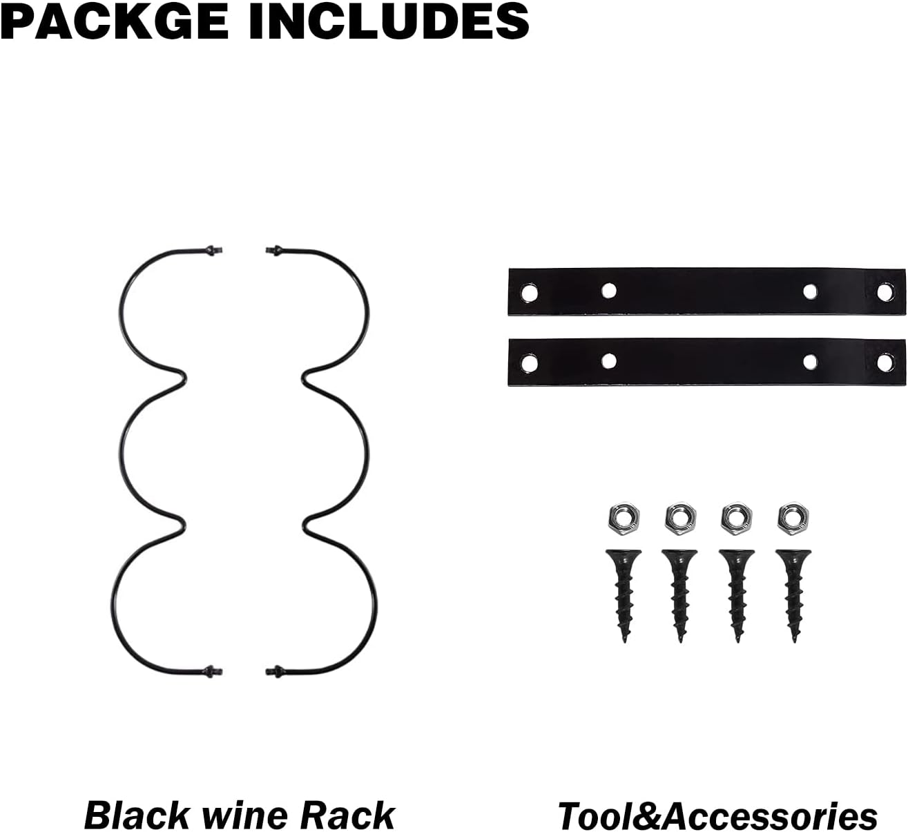 MATILODI Wall-Mounted Wine Rack - 3 Bottle Holder Black 1 Pack
