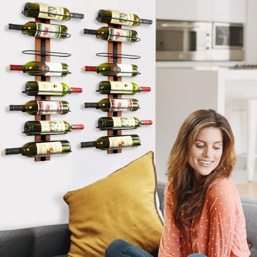 FLstudio Wall Mounted Wine Rack for 8 Bottles