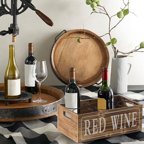 Sintosin Rustic Wooden Wine Rack Countertop 16x9 Inch