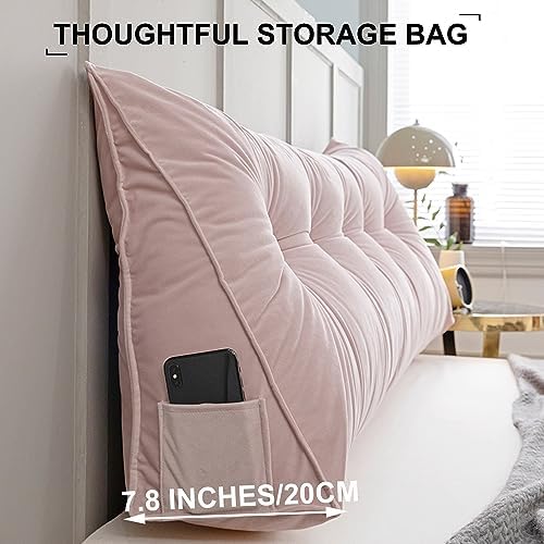 ZZYK Tufted Button Headboard Pillow - Pink 35 Inches