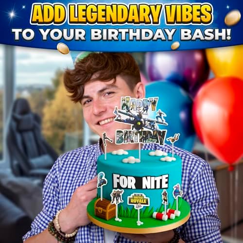 V TOWER Video Game Cake Topper Set