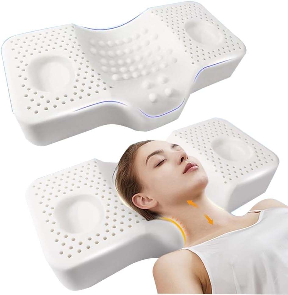YHZEXUDA Natural Latex Cervical Pillow for Neck Pain Relief 1