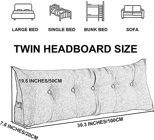 COZMAX Gray Solid Color Triangle Headboard Pillow