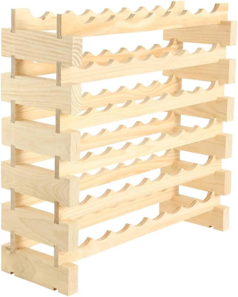 48 Bottle Wine Rack with Dark Stain Finish