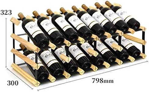 16 Bottle Wood Wine Rack Free Standing