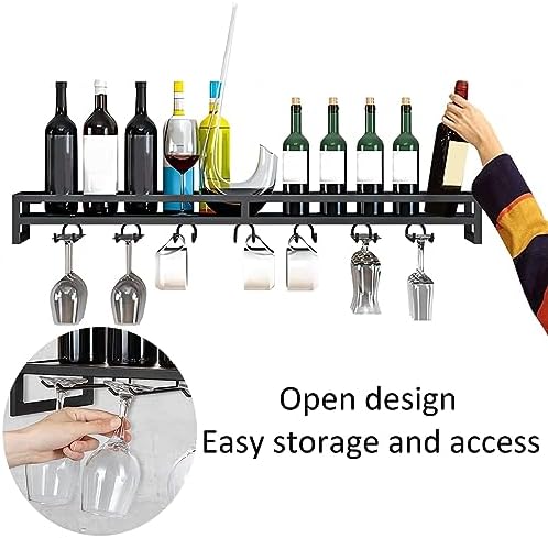 LIGUOYI Wall Mounted Wine Rack - Sturdy Metal Holder BlackGoldWhite