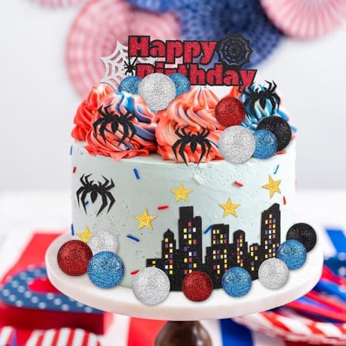 Gosknor 38pcs Spider Cake Toppers Decorations