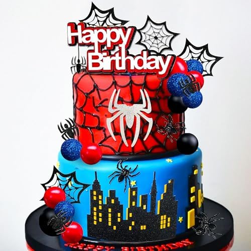 48Pcs Spider Birthday Decoration Set