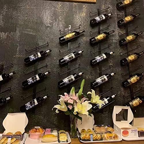 Wall-Mounted Wine Rack with 5 Sizes and Wrought Iron Design