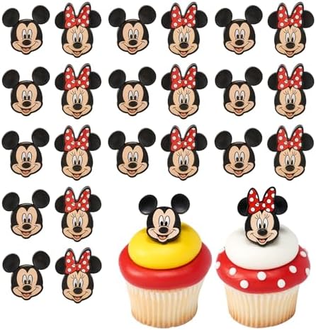 DecoPac Disney Mickey Mouse and Minnie Mouse Cupcake Rings - 24 Pack 1