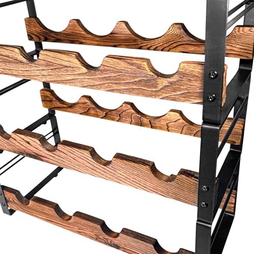 AMT 3-Tier Wine Rack Black 12 Bottles Storage