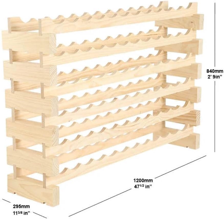 72 Bottle Wine Rack 12 Wide Dark Stain