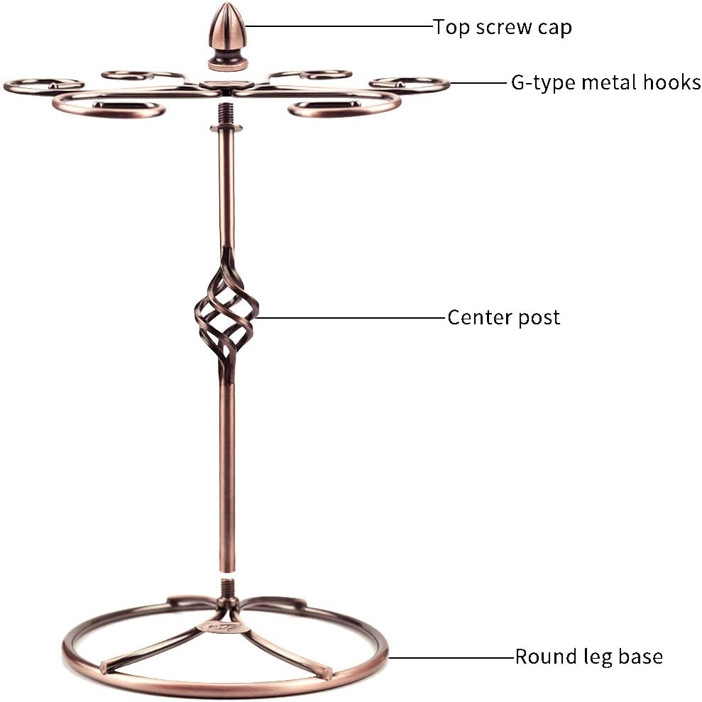 QPIX DIGITAL Wine Glass Rack Bronze 6 Hooks Elegant Storage 1