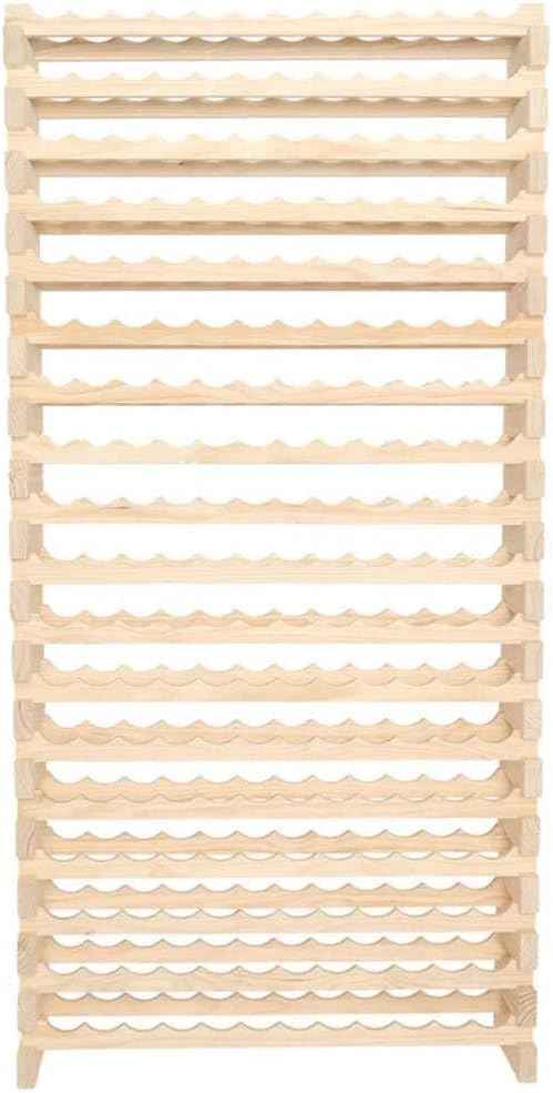 216 Bottle Wine Rack Natural Pine Freestanding