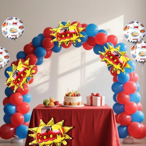 Lcoor 8Pcs Superhero Foil Balloons 18 Inches Birthday Decorations