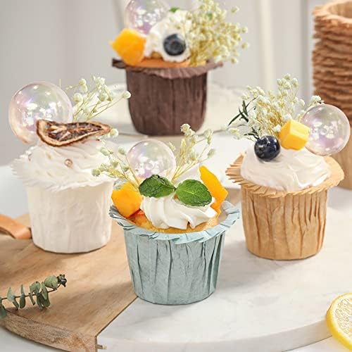 30 PCS Clear Bubble Ball Cake Toppers DIY Set
