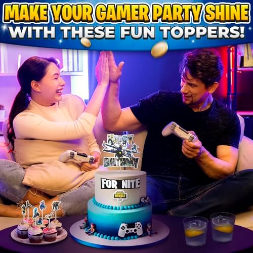 V TOWER Video Game Cake Topper Set