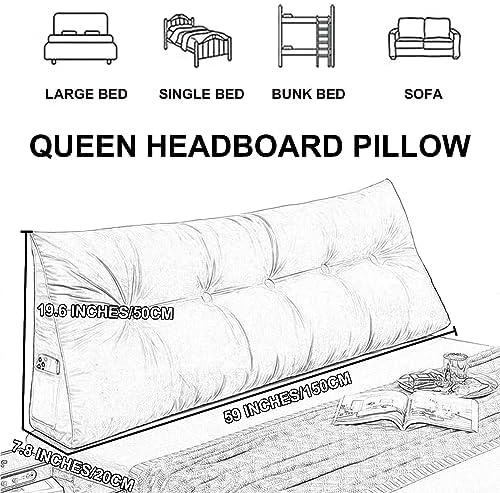 ZZYK Triangle Headboard Pillow Queen 59 Inches Green