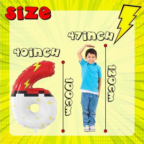 40 Inch Giant Red White Cartoon Number Foil Balloons Set