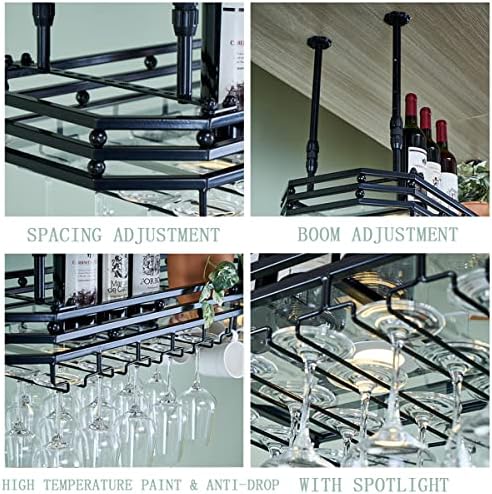 DASHADAO Ceiling Wine Glass Rack Bronze Adjustable 80x35cm