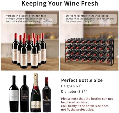 TONLEA 4 Tier Wine Rack with 32 Bottle Capacity