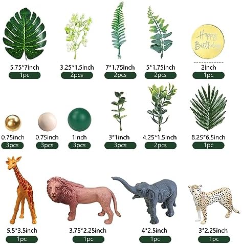DRWATE 27PCS Jungle Animal Cake Toppers Decorations