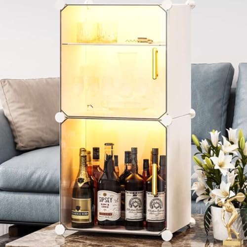 Freestanding Wine Rack with 2 Tiers and Stackable Design White