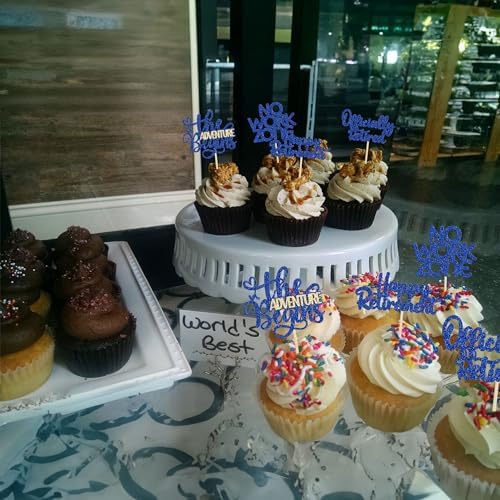 24Pcs Happy Retirement Cupcake Toppers Decorations