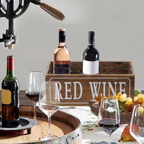 Sintosin Rustic Wooden Wine Rack Countertop 16x9 Inch