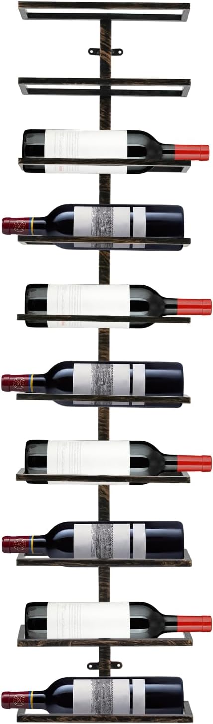Kangten Vertical Wall Wine Rack 10-Bottle Bronze Holder