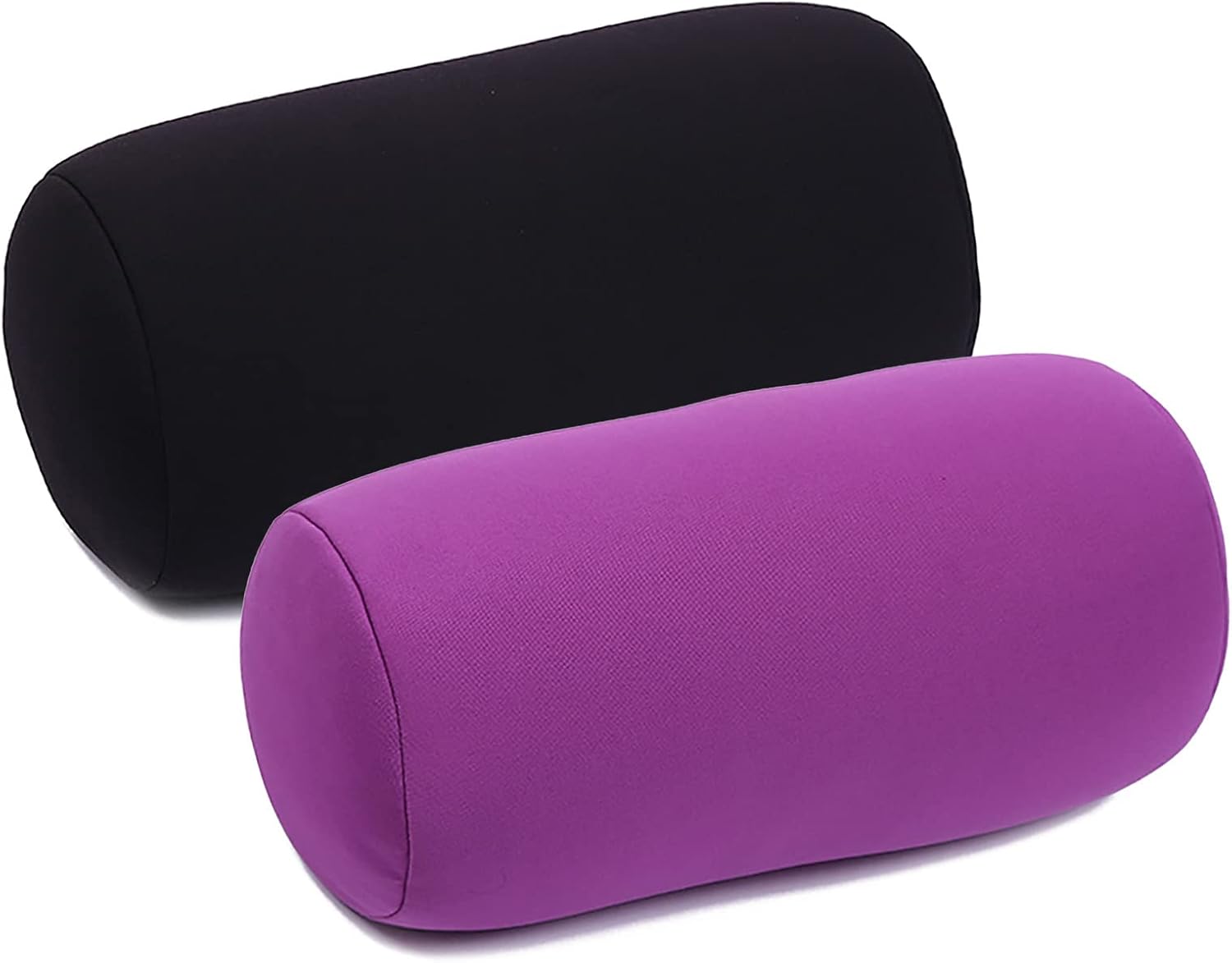 2Pcs Microbead Neck Roll Pillow - Black and Purple