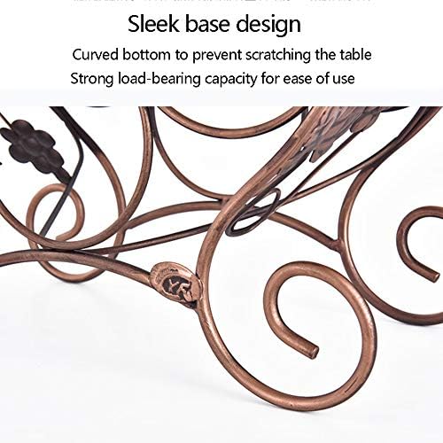 Round Grape Leaf Wine Rack Bronze Rustic Style