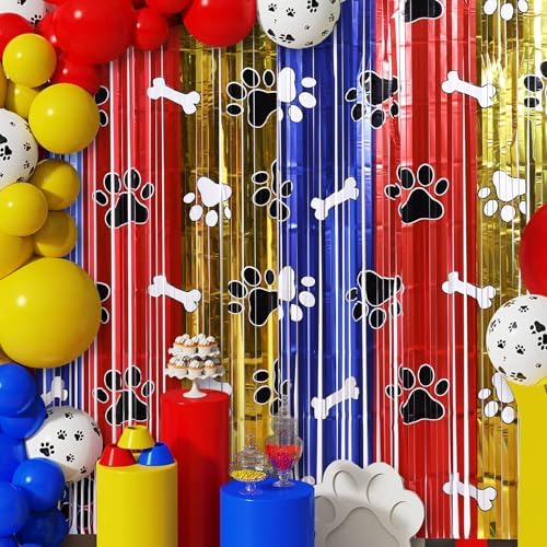 Buchele Playful Paw Decor Kit - 2 Pack Tinsel Curtains Balloons