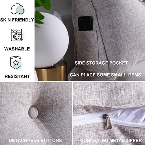 COZMAX Gray Solid Color Triangle Headboard Pillow