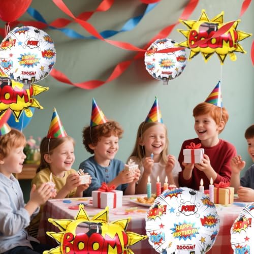Lcoor 8Pcs Superhero Foil Balloons 18 Inches Birthday Decorations