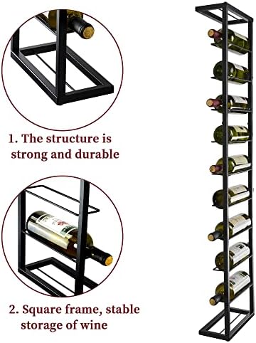 YANGSHUO Wall-Mounted Wine Rack for 10 Bottles - 4ft Vertical Organizer